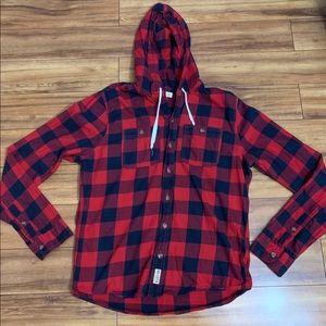 Hollister Hoodie Men's Long Sleeve Plaid